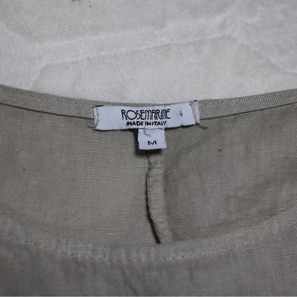 Rosemarine Linen Midi Relaxed Shift Dress Beige Taupe Neutral Minimalist Size M - Picture 10 of 11